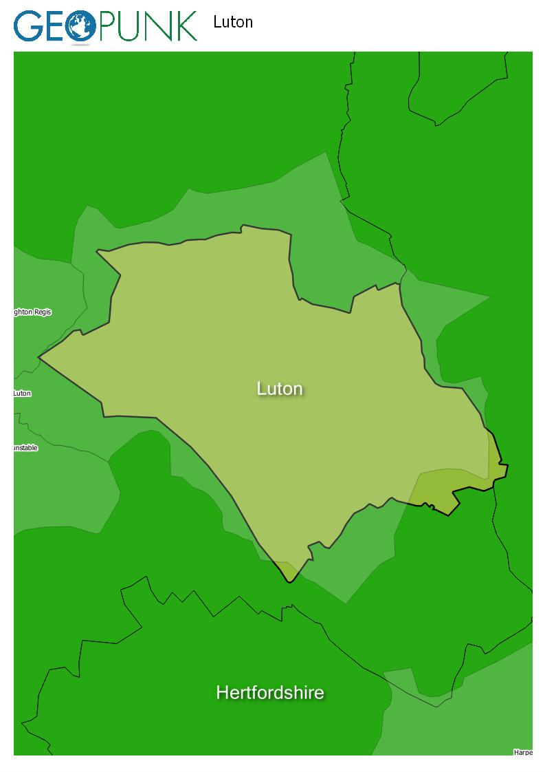 map of Luton