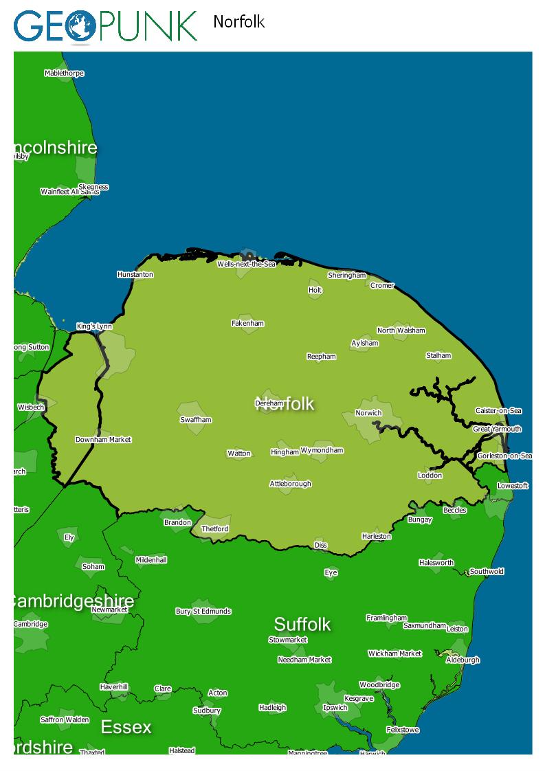 Road Map Of Norfolk