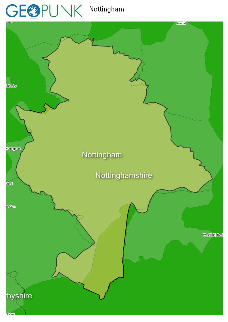 map of Nottingham