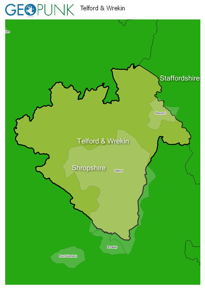 map of Telford & Wrekin