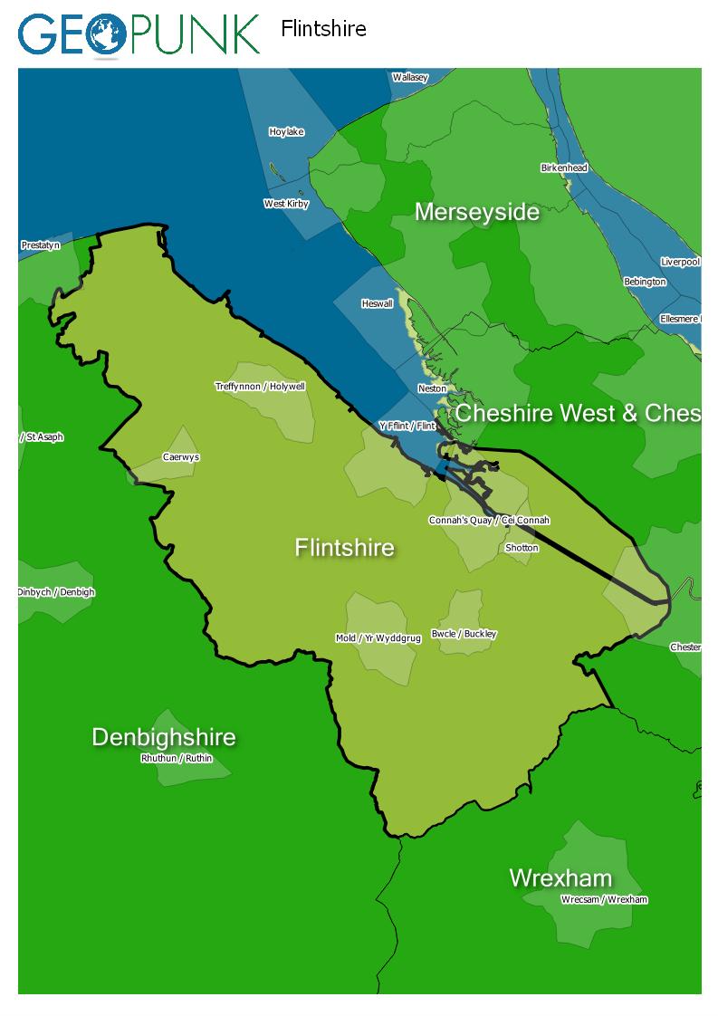 map of Flintshire