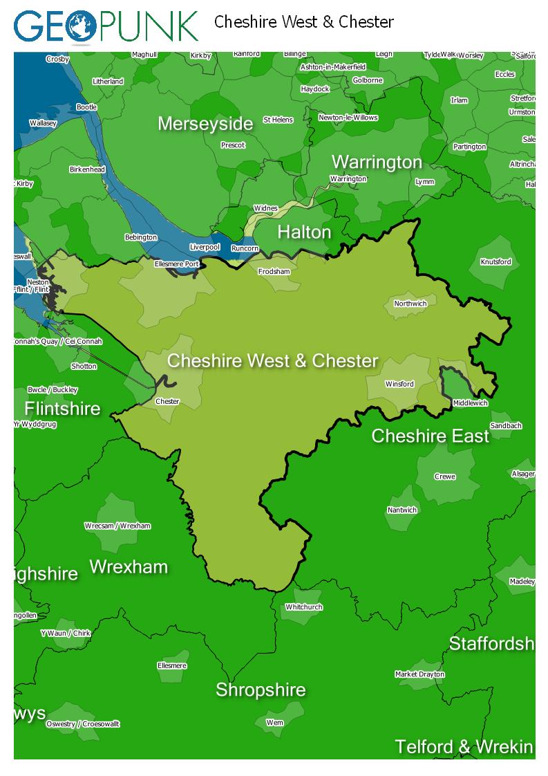 map of Cheshire West & Chester