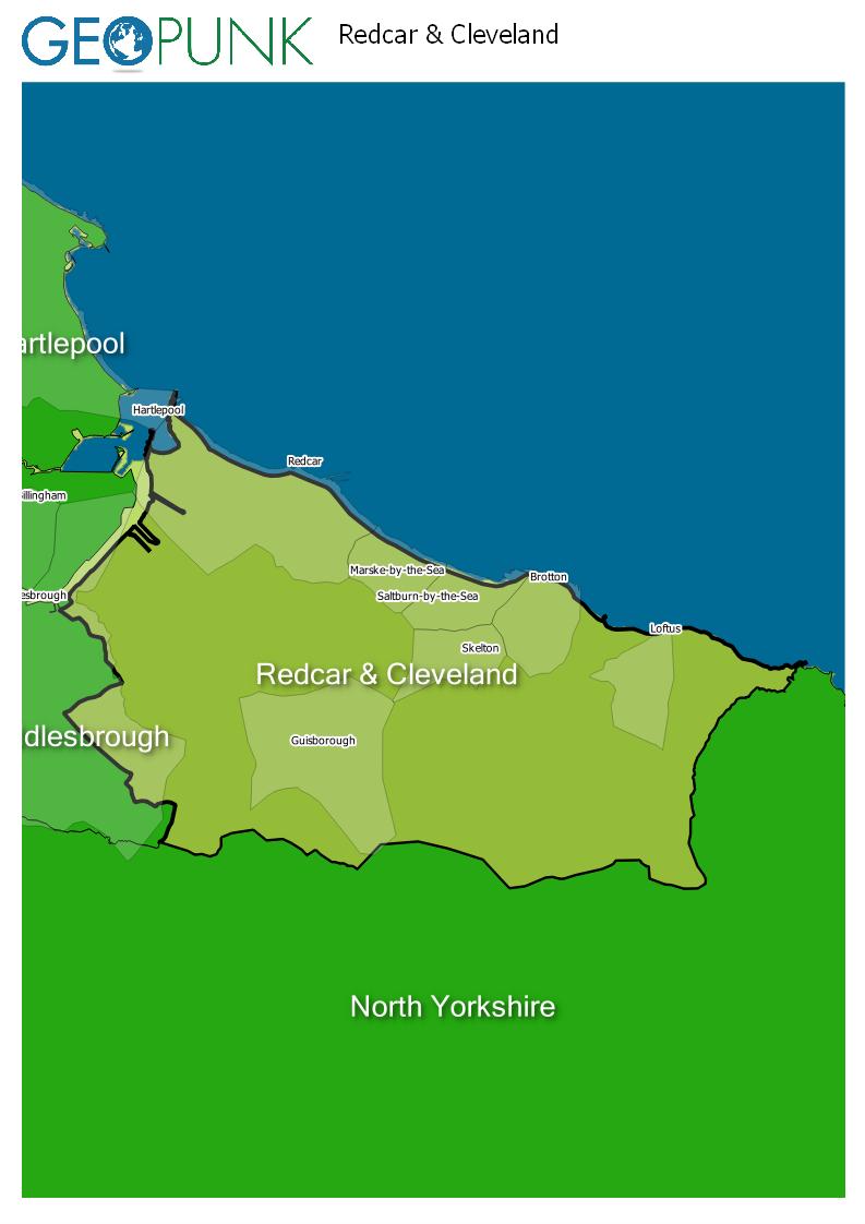 map of Redcar & Cleveland