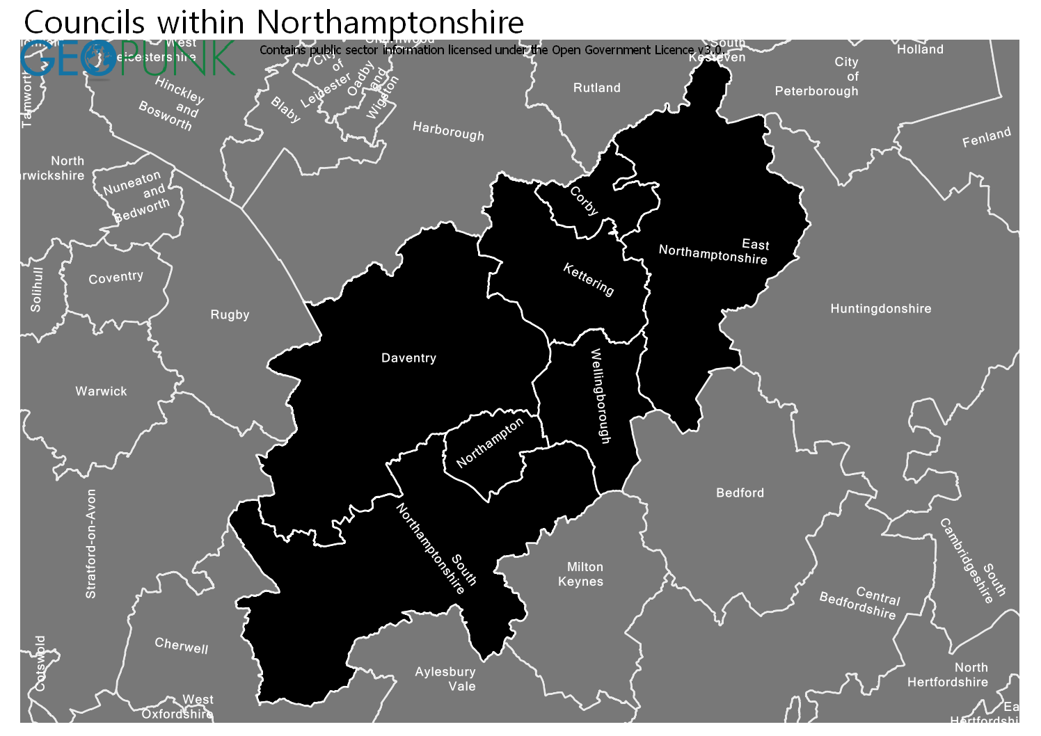 Council Map Northamptonshire 