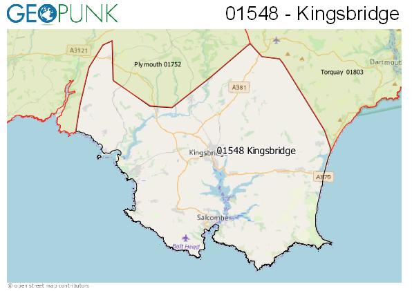 Map of the Kingsbridge area code