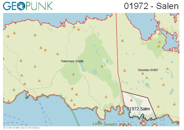 Map of the Glenborrodale area code