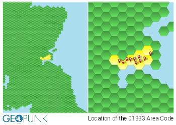 picture showing the location of the Peat Inn area code