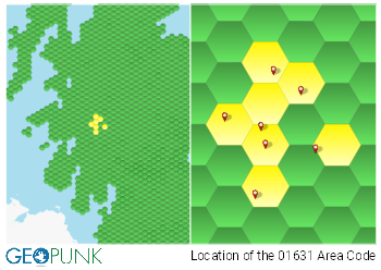 picture showing the location of the Oban area code