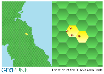 picture showing the location of the Rothbury area code