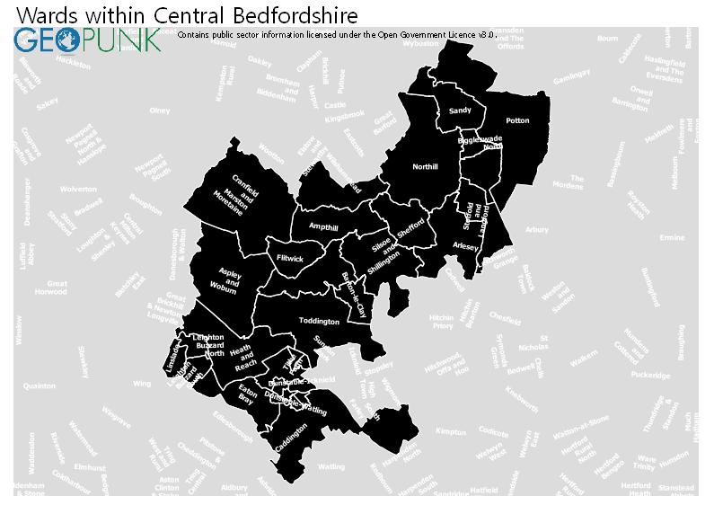 Ward Map Central Bedfordshire 