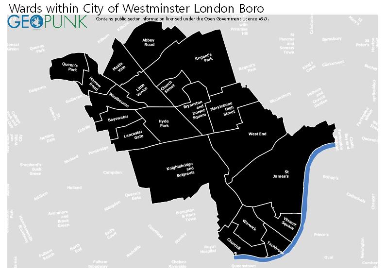 Ward Map City Of Westminster London Boro 