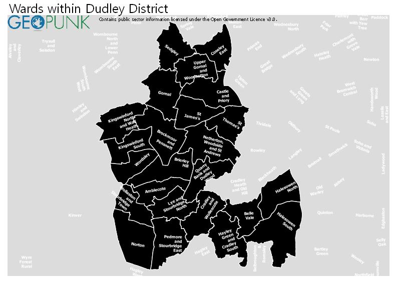 Ward Map Dudley District (B) 