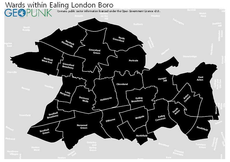Ward Map Ealing London Boro 