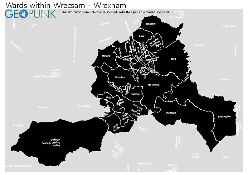 Ward Map Wrecsam   Wrexham 